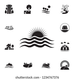 sunset at sea icon. Detailed set of landscapes icons. Premium graphic design. One of the collection icons for websites, web design, mobile app