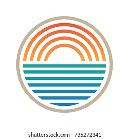 Sunset Sea Icon Logo