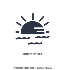sunset at sea isolated icon. Simple element illustration from summer concept. sunset at sea editable logo symbol design on white background. Can be use for web and mobile.