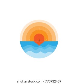 Sunset Sea Landmarks