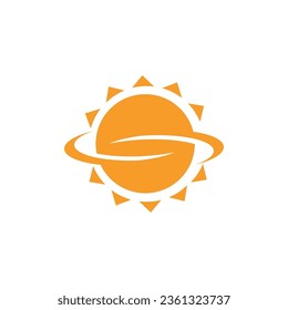 Sunset Sea Modern Logo Vector Illustration