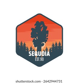 Sunset of Sequoia National Park Silhouette Perfect for Print, Apparel, etc