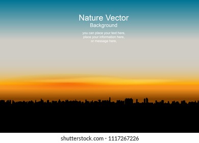 Sunset shadow building with space for text - Nature Vector