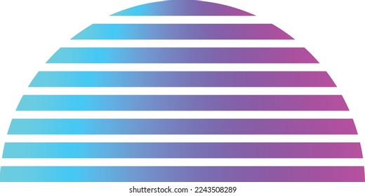 Sunset  shape elements retro style 80s-90s
