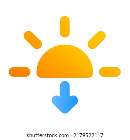 Sunset Sign with Flat Icon