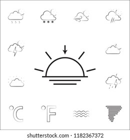 sunset sign icon. Weather icons universal set for web and mobile on white background