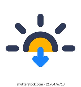 Signo de atardecer con icono sombreado
