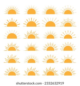 Sunset silhouette collection artwork vector illustration design editable and resizable
