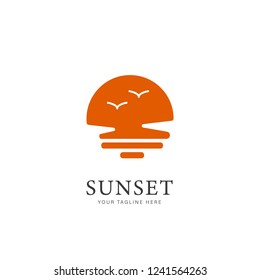 Sunset simple logo icon symbol