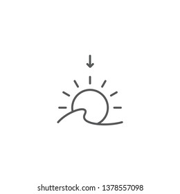 Sunset simple vector icon. Weather symbols, Forecast design element, isolated on white