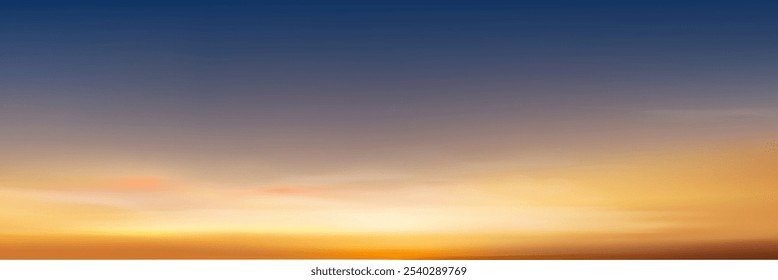 Sunset Sky Background,Autumn Orange Sunrise and Sun over Sea Beach,Vector Beautiful Winter Nature Golden Hour in Yellow,Pink,Blue Sky Before Sundown in Summer,Cartoon Spring Landscape with sunlight 