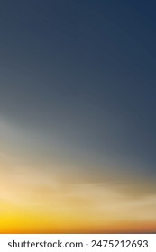 Sunset Sky Background,Sunrise with Yellow and Blue Sky,Nature Landscape Dramtic Golden Hour with twilight Sky in Evening after Sun Dawn,Vector Horizon Banner Sunlight for Four Seasons concept