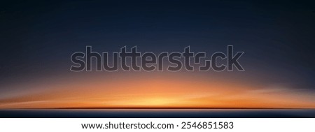 Sunset Sky Background,Sunrise with Yellow and Blue Sky,Nature Landscape Dramtic Golden Hour with twilight Sky in Evening after Sun Dawn,Vector Horizon Banner Sunlight for Four Seasons concept