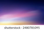 Sunset Sky Blue,Cloud Background,Sunrise by Beach with Orange,Pink,Yellow,Purple,Nature Landscape Dramatic Golden Hour with twilight Sky in Evening after Sun Dawn,Horizon Banner Sunlight in Winter 