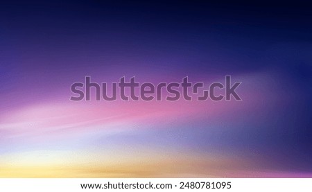 Sunset Sky Blue,Cloud Background,Sunrise by Beach with Orange,Pink,Yellow,Purple,Nature Landscape Dramatic Golden Hour with twilight Sky in Evening after Sun Dawn,Horizon Banner Sunlight in Winter 