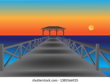 Sunset Sky Bridge, Beautiful Sunset