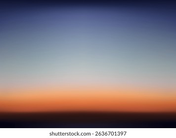 Sunset, Sky clouds in the Evening. scenic after sunset sky background vector illustration. Orange, Yellow Gold sunlight in Golden hour and Dramatic Horizon