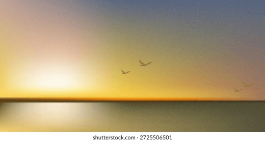 Puesta del sol, nubes del cielo sobre el mar en la tarde con el fondo anaranjado del cielo del atardecer.