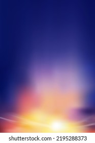 Sunset sky in evening with orange, yellow and purple colour,Vertical Dramatic dusk sky, Twilight landscape with dark blue,Vector illustration horizon banner of sunrise for Autumn, Winter background 