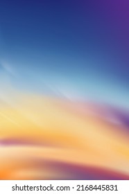 Sunset sky in evening with orange,yellow,purple colour, Dramatic twilight landscape duck sky with blue colour,Vector vertical banner romantic sunrise for Spring or Summer background, Panorama natural 