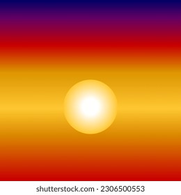 Sunset sky in evening. Vector illustration.