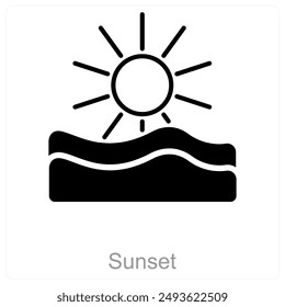 Sunset and sky icon concept