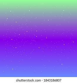 Sunset Sky With Magic Stars Blue Colorful Deep Purple Light Green Color Vector Design