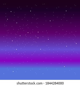 Sunset Sky con Magic Stars Blue Violet Colorful Darple Color Vector Diseño