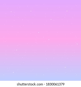 Sunset Sky With Magic Stars Light Purple Light Pink Blue Sky Pastel Color Vector Design