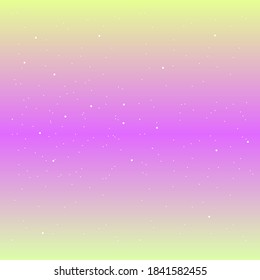 Sunset Sky With Magic Stars Light Green Light Colorful Purple Light Yellow Color Vector Design