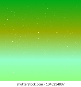 Sunset Sky Con Estrellas Mágicas Luz Verde Turquesa Mostaza Verde Colorido Diseño Vector de Color Verde