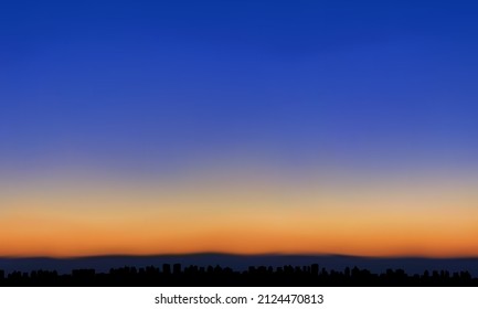 Sunset sky over city vector illustration