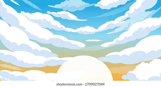 Cielo del atardecer vibra con la nube en el fondo de la playa