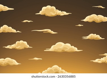 Ciel coucher de soleil et illustration nuage blanc Paysage du ciel Image vectorielle EPS