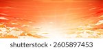Sunset Sky With Yellow Vector Summer Beach View And Anime Background. Bright Banner With Sunlight Landscape, Abstract Nature Art, Golden Evening Light And Colorful Tropical Seaside Scenery.