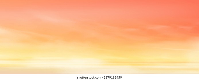 Sunset Sky,Clouds Background,Sunrise Orange,Yellow,Pink sky in morning Summer,Vector Sunny Autumn,Nature landscape field in evening.Winter sunlight, cartoon illustration Horizon Spring sun down by Sea