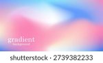 Sunset soft and fluid gradient background with a blend of vibrant pink, sky blue, and warm peach tones. Dreamy pastel holographic gradient