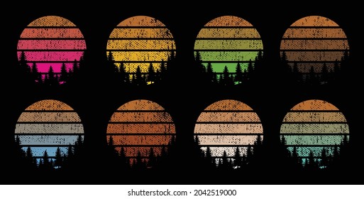 Sunset Striped Retro Vintage Colors