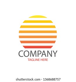 sunset striped zebra logo vector