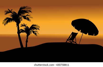 At The Sunset summer backgrounds of silhouette