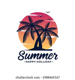 Diseño del logotipo de la playa de verano