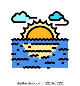 sunset summer color icon vector. sunset summer sign. isolated symbol illustration