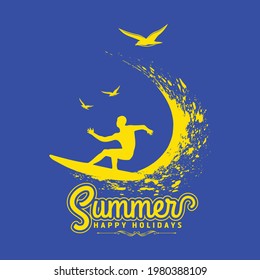 Sunset Summer day enjoy California t-shirt and apparel trendy design with palm trees vector illustration Global swatches.