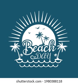 Sunset Summer day enjoy California t-shirt and apparel trendy design with palm trees vector illustration Global swatches.