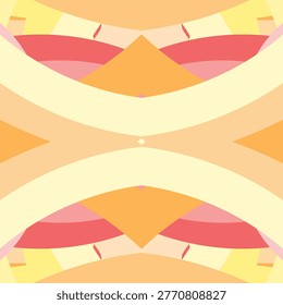 Sunset summer heat abstract repeat pattern in coral red, vivid orange, mellow yellow, pale lemon