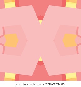 Sunset summer heat seamless abstract motif in coral red, vivid orange, mellow yellow, pale lemon