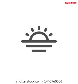 sunset sun beach sea summer icon vector design line outline