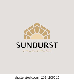 Sunset Sun Monoline Logo Vorlage. Universal Creative Premium Symbol. Vektorgrafik. Kreative minimale Design-Vorlage. Symbol für die Unternehmensidentität
