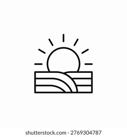 sunset sun sunrise icon sign vector