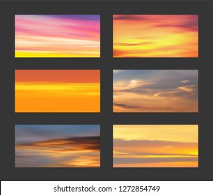 Sunset And Sunrise Gradients, Vector Background, Gradient Mesh, EPS10